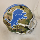 AIDAN HUTCHINSON SIGNED DETROIT LIONS F/S CAMO SPEED REPLICA HELMET BECKETT