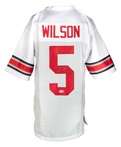 Garrett Wilson Signed Custom White Football Jersey BAS