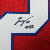 Framed Autographed/Signed TreVeyon Henderson 35x39 NE Red Jersey JSA COA