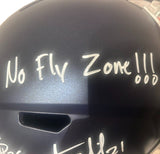 Chris Harris Jr. Aqib Talib Dual Autographed Broncos Helmet "No Fly Zone" BAS CO