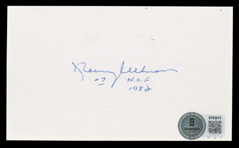 Red Wings Norm Ullman "H.O.F 1982" Authentic Signed 3x5 Index Card BAS #BT03673