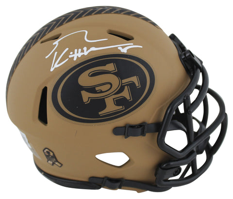 49ers George Kittle Signed Salute To Service II Speed Mini Helmet BAS Witnessed