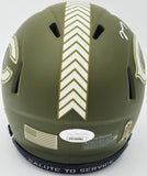 MONTEZ SWEAT AUTOGRAPHED BEARS GREEN SALUTE TO SERVICE MINI HELMET JSA 232848