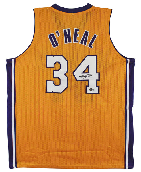 Shaquille O'Neal Authentic Signed Yellow Pro Style Jersey BAS Witnessed 2