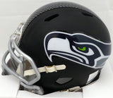 RUSSELL WILSON AUTOGRAPHED SEAHAWKS MATTE BLACK MINI HELMET GREEN RW HOLO 145787