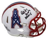 Oilers Robert Brazile "HOF 2018" Signed 1981-98 TB Speed Mini Helmet BAS Witness