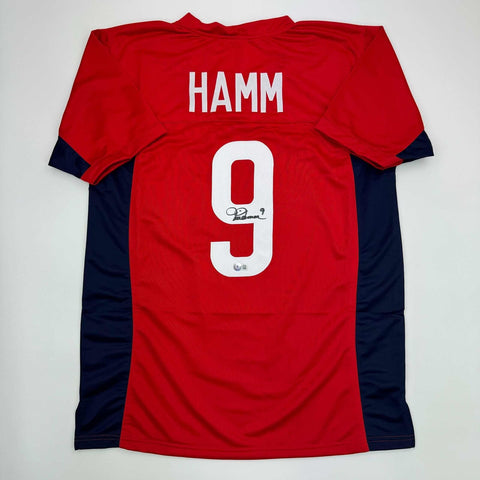 Autographed/Signed Mia Hamm Red Team USA United States World Cup Jersey BAS COA