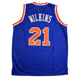 Autographed/Signed Gerald Wilkins New York Blue Basketball Jersey JSA COA
