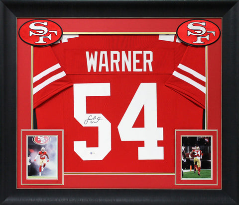 Fred Warner Authentic Signed Red Pro Style Framed Jersey Autographed BAS Witness