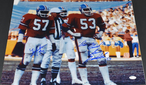 TOM JACKSON & RANDY GRASISHAR SIGNED DENVER BRONCOS ORANGE CRUSH 16x20 PHOTO JSA