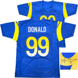 LOS ANGELES RAMS AARON DONALD AUTOGRAPHED BLUE JERSEY BECKETT BAS WITNESS 224834