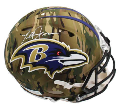 Terrell Suggs Signed Baltimore Ravens Speed Authentic Camo NFL Helmet