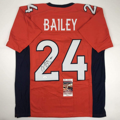 Autographed/Signed Champ Bailey Denver Orange Football Jersey JSA COA
