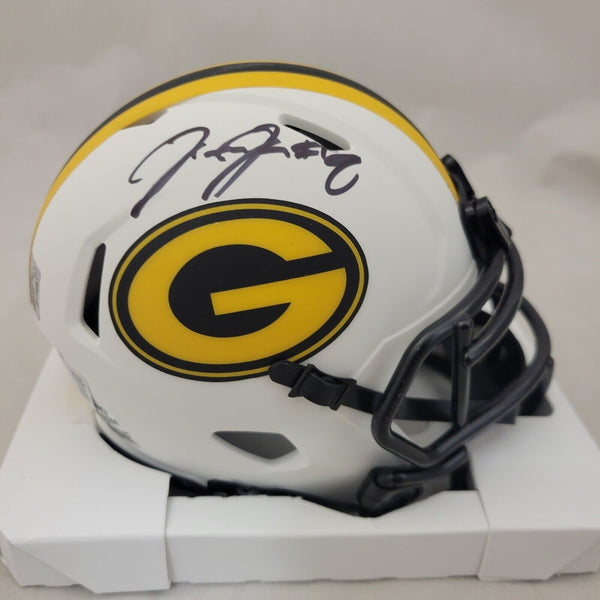 JOSH JACOBS SIGNED GREEN BAY PACKERS LUNAR ECLIPSE SPEED MINI HELMET BECKETT QR