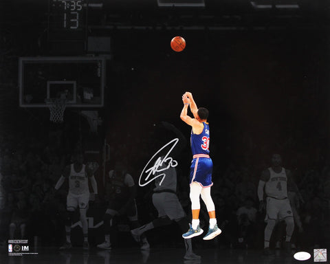 Warriors Stephen Curry Signed 16x20 Horizontal Spotlight Shooting Photo JSA