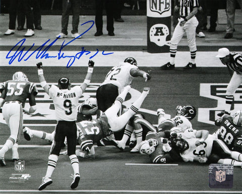 WILLIAM PERRY Signed Chicago Bears Super Bowl XX TD Run B&W 8x10 Photo -SCHWARTZ