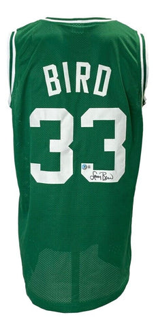 Larry Bird Boston Celtics Autographed Signed Green Basketball Jersey Beckett
