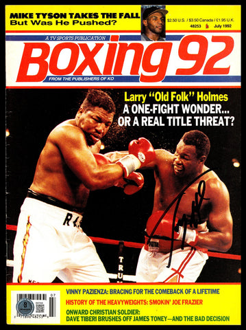 Larry Holmes Autographed Signed Magazine Beckett BAS QR #BM37848