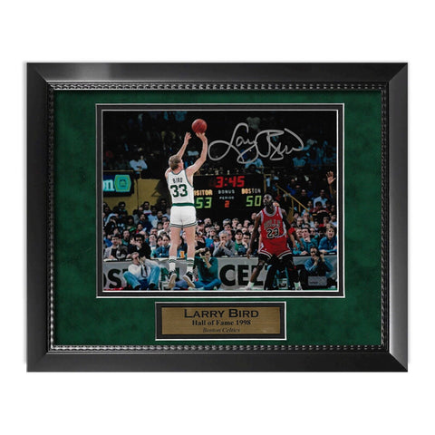 Larry Bird Signed Autographed 8x10 Photo Custom Framed to 11x14 NEP