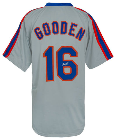 Dwight Gooden (METS) Signed Grey T/B Custom Baseball Jersey - (SCHWARTZ COA)