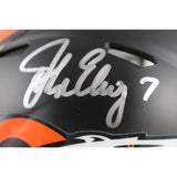 John Elway Autographed Denver Broncos Black Mini Helmet Beckett Witness 50203