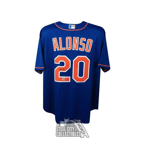 Pete Alonso Autographed New York Mets Blue Nike Replica Baseball Jersey Fanatics