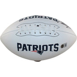 AJ Brown Autographed New England Patriots Logo Football Beckett Witnessed 57964