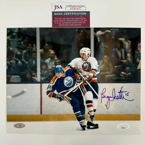 Autographed/Signed Bryan Trottier Edmonton Oilers 8x10 Hockey Photo JSA COA