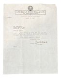 Connie Mack Philadelphia Athletics Signed Hand Written Letter BAS A31891