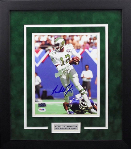 RANDALL CUNNINGHAM AUTOGRAPHED PHILADELPHIA EAGLES 8x10 FRAMED PHOTO PSA