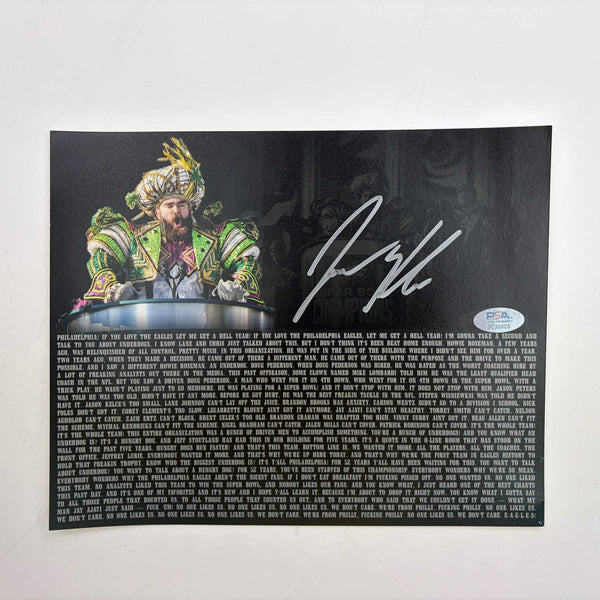 Autographed/Signed Jason Kelce Parade Speech Transcript 8x10 Photo PSA COA