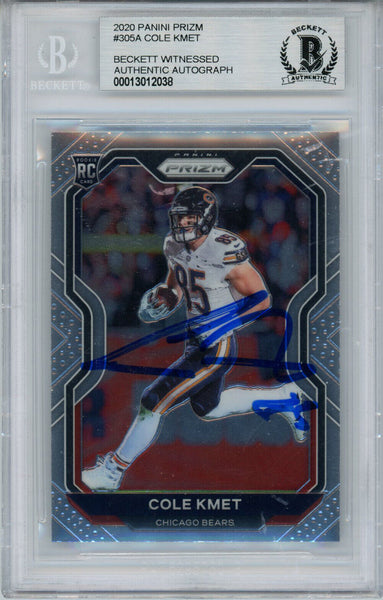 Cole Kmet Autographed 2020 Panini Prizm #305 Rookie Card BAS Slab 33062