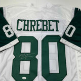 Autographed/Signed Wayne Chrebet New York White Football Jersey JSA COA
