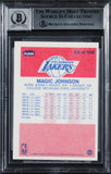 Lakers Magic Johnson "HOF 02" Signed 1986 Fleer #53 Card Auto 10! BAS Slabbed 4