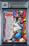 76ers Allen Iverson Signed 1996 Metal #236 Rookie Card Auto 10! BAS Slabbed