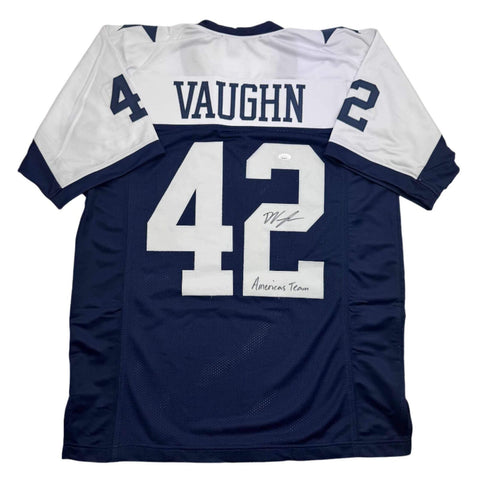 Autographed/Signed Deuce Vaughn Dallas Thanksgiving Day Football Jersey JSA COA