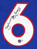 Julius "Dr. J" Erving Authentic Signed Blue Pro Style Framed Jersey BAS Witness