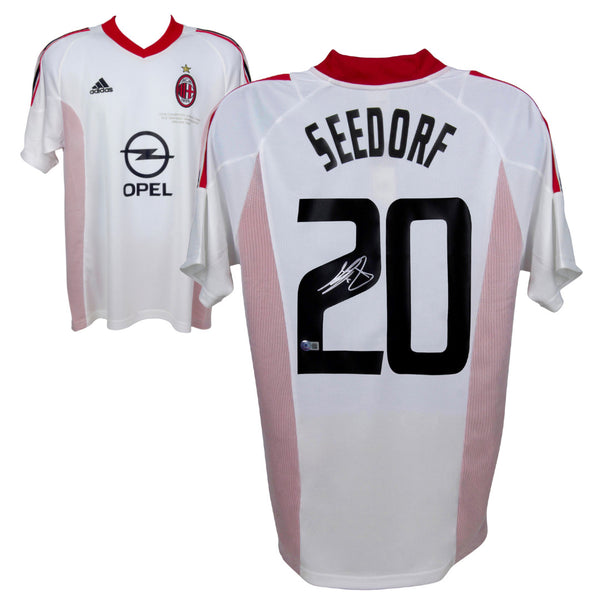 Clarence Seedorf Signed AC Milan Away Soccer Jersey #20 with Beckett COA