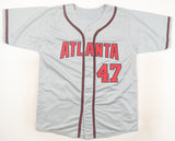 Tom Glavine Signed Atlanta Braves Stat Jersey (JSA COA) 10xMLB All Star Pitcher