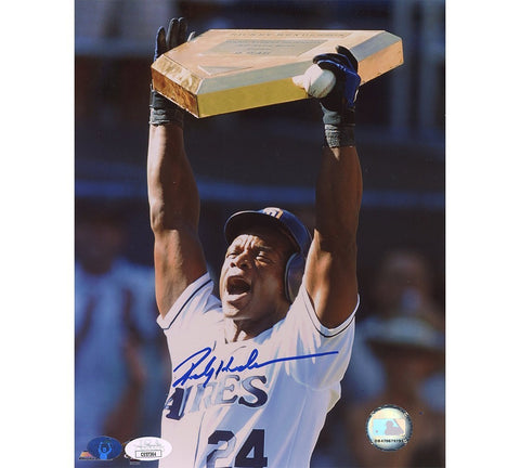 Rickey Henderson Signed San Diego Padres Unfamed 8x10 Stolen Base MLB Photo