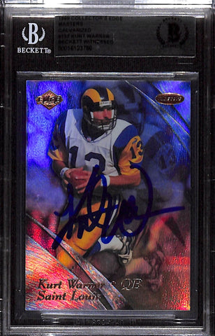 Kurt Warner Signed 1999 Edge Masters Galvanized /1000 Card Beckett 43917