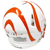 Joe Burrow Ja'Marr Chase Bengals Signed Flat White Authentic Helmet Fanatics BAS