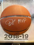 Giannis Antetokounmpo Autographed Basketball Display Breaking Through Frame JSA