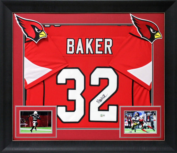 Budda Baker Authentic Signed Red Pro Style Framed Jersey BAS Witnessed