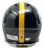 James Harrison Signed Steelers Full Size Speed Replica Helmet BAS w/ Case