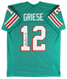 Bob Griese Authentic Signed Teal Pro Style Jersey Autographed JSA 2