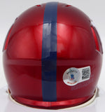 Saquon Barkley Autographed Giants Flash Red Mini Helmet Beckett QR #WQ04648
