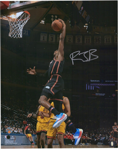 RJ Barrett New York Knicks Signed 16x20 Dunk vs. Atlanta Hawks Photograph