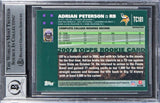 Vikings Adrian Peterson Signed 2007 Topps Chrome #TC181 RC Card Auto 10 BAS Slab