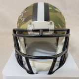 DREW BREES SIGNED NEW ORLEANS SAINTS CAMO SPEED MINI HELMET BECKETT QR